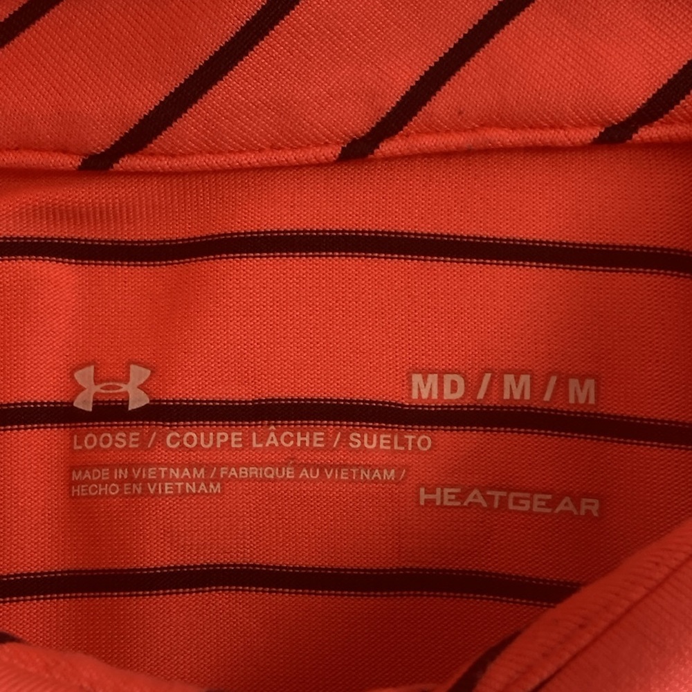 Mens Under Armour Medium Bright Pink & Blue Golf Polo w/ Carton House Golf Logo - Picture 4 of 8